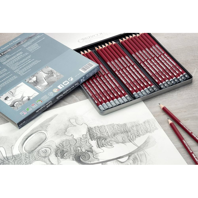 Graphite Pencils "Cleos" Fine Arts Case - CRETACOLOR