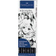 Lot de 4 feutres MANGA BLACKSET- FABER castell