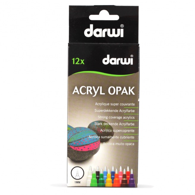 feutre Acryl Opak de Darwi pointe fine 1 mm acrylique couleur argent