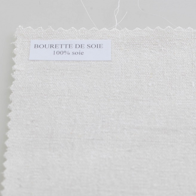 Tissu de Soie Ecru Bourrette - Au mètre 