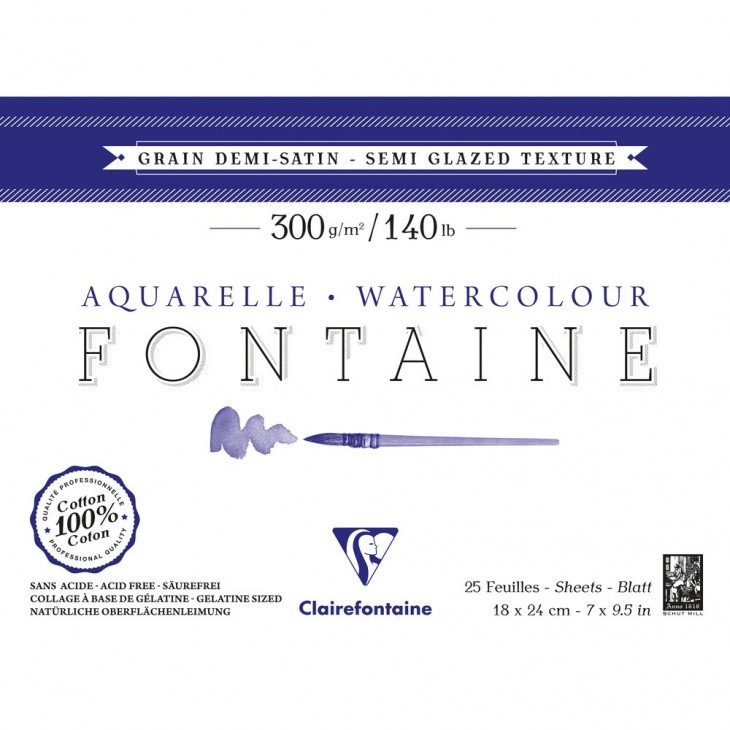 Papier Aquarelle Fontaine de Clairefontaine (Grain Fin 300g/m²